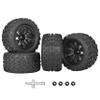 RC Station 12mm Hex RC Wheels and Tires 1/10 Scale 2.8 RC Truck Tires and Wheels for Traxxas Rustler Stampede Hoss E-Revo 2wd 4x4 vxl Tires and Wheels Redcat Riaario Amoril Tires Wheels Preglued 4PCS view 1