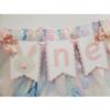 Baby Birthday Decoration 1st Birthday High Chair Tutu Skirt Banner Rabbit Theme Party Supplies Sweet First Birthday Banner (Pink) view 2