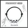 12Pcs Soccer Charm Bracelets Soccer Party Favors Beads Black Yellow White Brown Adjustable Wristbands Sports Soccer Birthday Party Gifts Supplies Sport Ball Bracelet Decoration for Team Men Women view 4