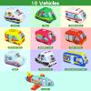 Dr.Rapeti Soft Toy Car Set for Babies Infants Toddlers Kids 1 Oversize Play Mat 10 Soft Toy Cars 47x30inches Washable Non-Toxic view 3