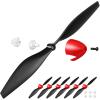 Riakrum 6 Sets Spare Rc Plane Propellers Airplane Carbon Fiber Nose Cone Compatible with Tr-p51 Rc Plane 4 Channel Remote Control Airplane with Propeller Savers and Adapter view 1