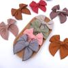 12 PCS Linen Bow Hair Clips for Baby Girls Hair Bows Alligator Clips Accessories Infants Toddler Kids Hairgrips (Linen Fable Bow 4'') view 3