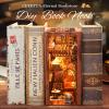 Cutefun Book Nook Kit Library, DIY Miniature Booknook Kit for Adults, 3D Wooden Puzzle Bookend Bookshelf Decor with LED Light & Dust Cover Christmas Crafts Gifts for Book Lovers (Eternal Bookstore) view 4