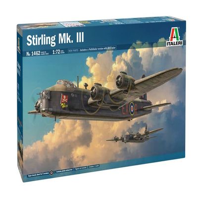 Italeri -1462 Stirling MK. III, 1:72 Scale, Model Kit, Plastic Model Assembly, Model Making, IT1462