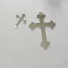 10pcs Acrylic Baptism Cross Cake Topper, Mirror Cross Cake Decor, Gold Holy Communion (4'', Silver Mirror) view 2