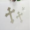 10pcs Acrylic Baptism Cross Cake Topper, Mirror Cross Cake Decor, Gold Holy Communion (4'', Silver Mirror) view 3
