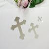 10pcs Acrylic Baptism Cross Cake Topper, Mirror Cross Cake Decor, Gold Holy Communion (6'', Silver Mirror) view 1
