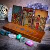 Curawood Tarot Card Holder Stand - Display Your Daily Draw - Witchy Gifts for Women, Tarot Accessories, Wiccan Altar Supplies, Witchcraft Decor, Divination Tools - 3-Card Stand with Engraved Moon view 4