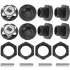 Vgoohobby 17mm Wheel Hex Cover Lock Anti-Skid Dust Nut & 17mm Wheel Hex Hubs Tires Adapter Compatible with Traxxas HPI HSP Losi Axial Kyosho Tamiya Redcat Himoto 1/8 RC Car (Black) view 1