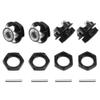 Vgoohobby 17mm Wheel Hex Cover Lock Anti-Skid Dust Nut & 17mm Wheel Hex Hubs Tires Adapter Compatible with Traxxas HPI HSP Losi Axial Kyosho Tamiya Redcat Himoto 1/8 RC Car (Black) view 2