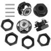 Vgoohobby 17mm Wheel Hex Cover Lock Anti-Skid Dust Nut & 17mm Wheel Hex Hubs Tires Adapter Compatible with Traxxas HPI HSP Losi Axial Kyosho Tamiya Redcat Himoto 1/8 RC Car (Black) view 3
