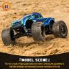 FriHobby Pre-Glued 1/10 Scale RC Truck Wheels and Tires 12mm Hex 2.8 RC MT Tires Compatible with Traxxas Stampede Rustler Hoss Redcat Volcano Blackout XTE 1/10 RC Monster Truck 2S-4S Brushless Power view 4
