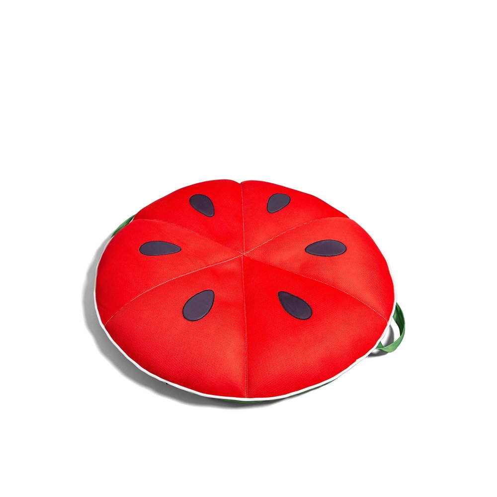 Big Joe Fruit Slice Small No Inflation Needed Pool Float, Watermelon Mesh, Quick Draining Fabric, 4 feet Big
