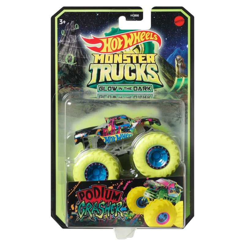 Hot Wheels 2022 Monster Trucks 1:64 Scale Diecast Glow in The Dark Podium Crasher