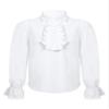 Agoky Kids Boys Girls Long Sleeve Button-Down Shirt Top Renaissance Medieval Ruffle Lace Shirt Top Steampunk Vintage Costume White 12 Years view 1