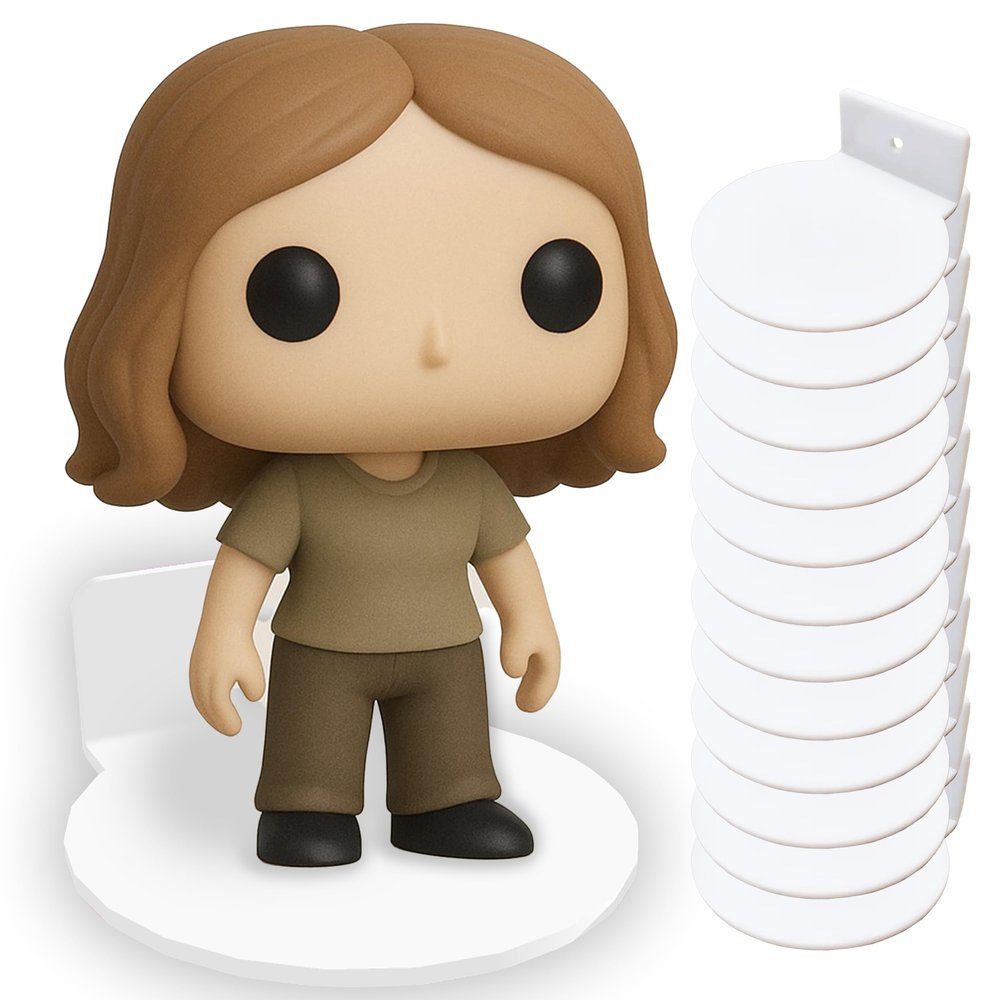 12-Pack White Acrylic Display for Pop Figure Shelves - Suitable for Boxed and Unboxed Figures - 4-Inch Vinyl Figure Wall Display - Action Figure and Pop Vinyl Display Case - 3 Inch Diameter