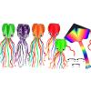 6 Pack Octopus Kite, 3D Kite Long Tail Easy Flyer Kite Beach Kites People Adults Gift Colors Kites for Kids Easy to Fly, Kite Kit with Kite String 100M, Kiteboarding Kite for Adults view 1