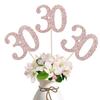 10-Pack Double Sided Glitter 30th Birthday Centerpiece Anniversary Centerpiece Sticks, Number 30 Table Topper Cake Topper for 30th Birthday Anniversary Table Party Decorations (Double Sided rose gold) view 1