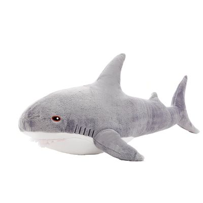 DongAi Plush Shark Toy Pillow, 31.4-inch Giant Shark Plush Animal Toy Super Soft and Cute Pillow Childrens Boys and Girls Room Decoration Bedtime Gift (80CM,Grey)