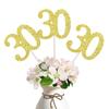 10-Pack Double Sided Glitter 30th Birthday Centerpiece Anniversary Centerpiece Sticks, Number 30 Table Topper Cake Topper for 30th Birthday Anniversary Table Party Decorations (Double Sided gold) view 1