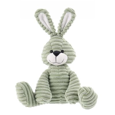 Apricot Lamb Toys Plush Corduroy Rabbit Bunny Stuffed Animal Soft Cuddly Perfect for Child Green Bunny,8.5 Inches
