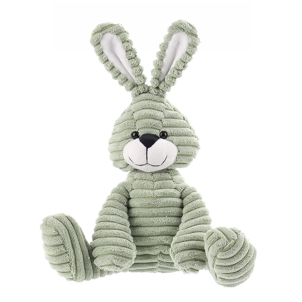 Apricot Lamb Toys Plush Corduroy Rabbit Bunny Stuffed Animal Soft Cuddly Perfect for Child Green Bunny,8.5 Inches
