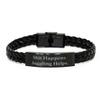 Beautiful Juggling Braided Leather Bracelet, Shit Happens. Juggling Helps, for Friends, Present from, for Juggling view 1
