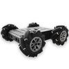 4WD Omni-Directinal Smart Robot Car Chassis with 96mm Mecanum Wheel & DC Motors, RC Aluminum Alloy Frame DIY Steam Platform for Raspberry Pie ROS Python Arduino Uno R3 Ai Coding Program Learning view 1