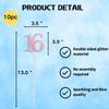 10-Pack Double Sided Glitter 16th Birthday Centerpiece Anniversary Centerpiece Sticks, Number 16 Table Topper Cake Topper for 16th Birthday Anniversary Table Party Decorations (Double Sided rose gold) view 2