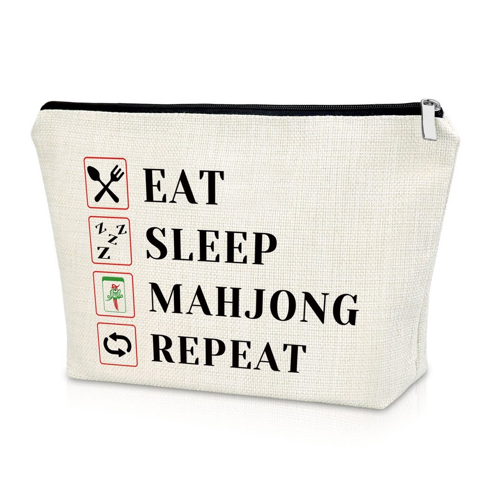 Mahjong Gifts for Women Mahjong Lover Gifts Makeup Bag Mahjong Game Gifts Birthday Gifts for Friend Female Cosmetic Bag Mahjong Player Gift Thanksgiving Christmas Gifts for Her Cosmetic Travel Pouch