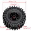 HOBBYSOUL 1.9 Tires Height 4.75" (121mm) Mounted on 1.9 Beadlock Wheels Black Fit 1/10 Crawler Redcat Gen8 Traxxas TRX-4 Tamiay CC01 Axial SCX10 Mud Crawler Badland Terrain, (4-Pack, Assembled) view 3