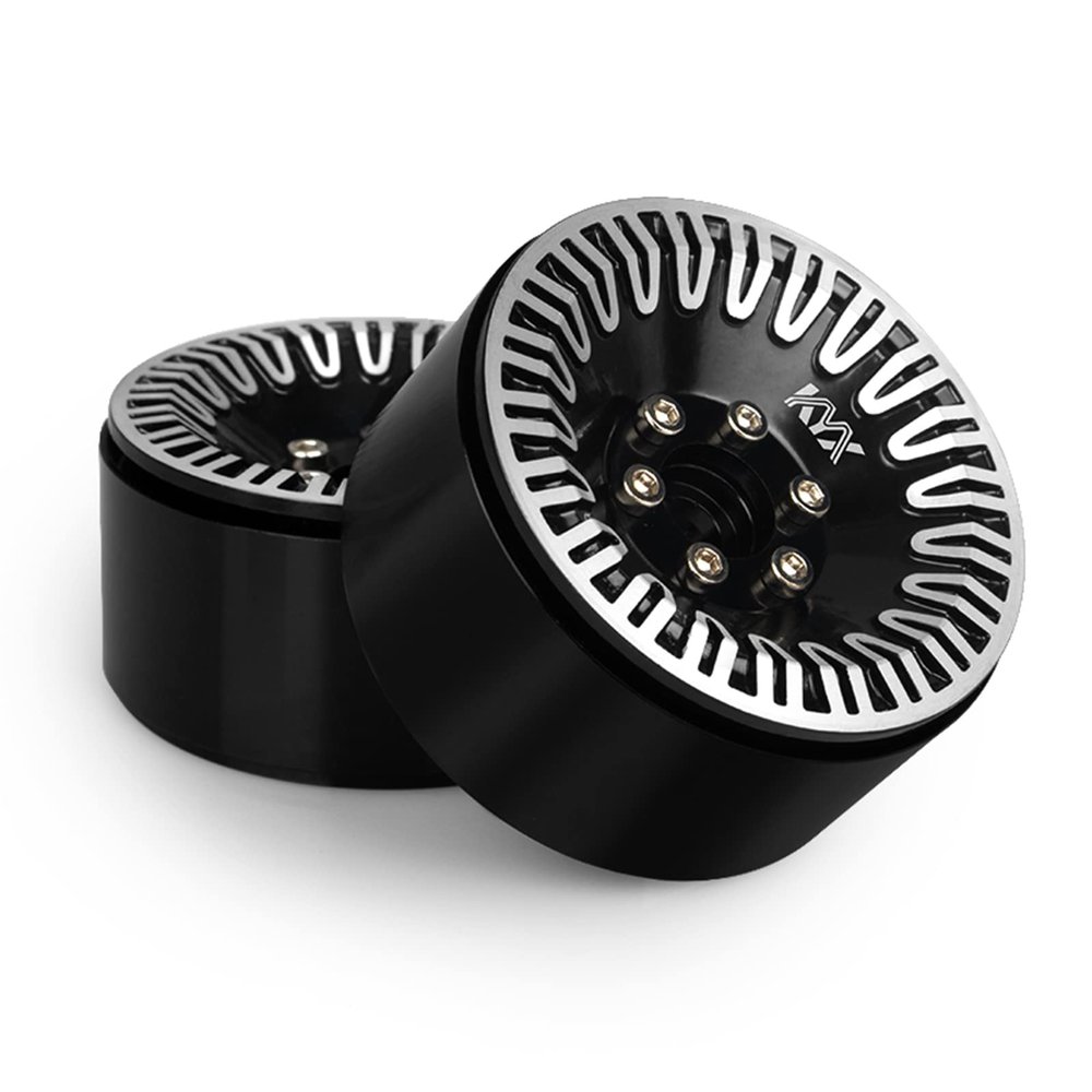 XHSESA RC Rims 2pcs 1.9 Inch Capped RC Wheel Rim Set Wheel Hub for 1:10 RC Crawler Axial SCX10 SCX10 II 90046 SCX10 III TRX4 D90