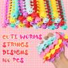 Chivao 100 Pack Bulk Stretchy String Fidget Toys Animal Sensory Toys for Kids and Adults Colorful Fidget Worm Stress Anxiety Relieve Goodie Bag Fillers Classroom Prizes Birthday Gifts (Worm Style) view 2