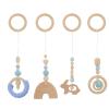 4Pcs Wood Toys Wooden Hanging Toy Wood Activity Pendant Dangling Teething Soother Nursery Decor Montessori Play Gym view 1