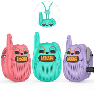 Qniglo Walkie Talkies for Kids Rechargeable, 2 Way Radios Walkie Talkie Watch 3 Miles Long Range, Perfect Outdoor Camping Toys with Lanyard for 3+ Years Old Boys Girls for Hiking Adventures, 3 Pack