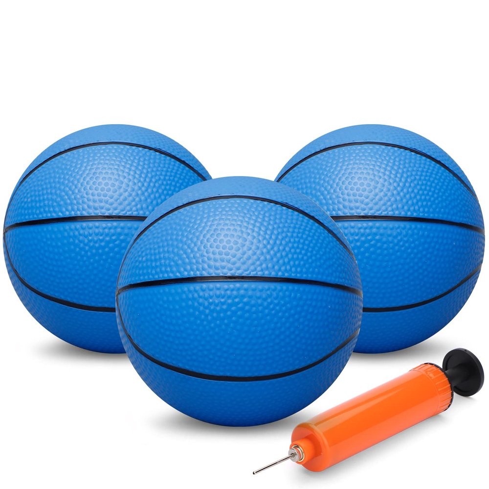 Mini Basketball for Mini Basketball Hoop, 6" Replacement Ball for Over The Door Hoop, Little PVC Basketballs for Kids Toddler, Beach Indoor Outdoor Pool Sport Game Gift, Blue 3 PCS