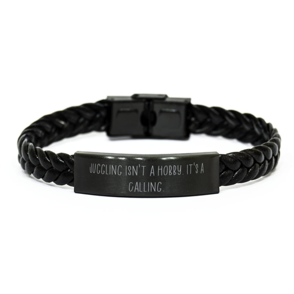 InStyle Connection Juggling Isn't a Hobby. It's a Calling. Juggling Braided Leather Bracelet, Joke Juggling, for Men Women