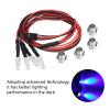 4PCS RC LED Light Kits,plplaaoo 5mm Headlights/Taillight Kit RC Accessory LED Lights for 1/10 Model Drift Car(4-Blu-ray),, rc lights rc led lights scx24 lights rc car headlights rc drift wheels s view 3