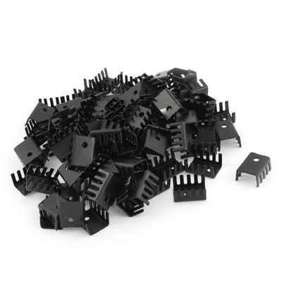 Ruilogod 100 Pcs 19x14x10mm Aluminium Heatsink Heat Sink Black for TO-220 IC