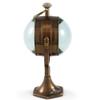 Marine Nautical Tabletop Clock Antique Brass Finish, Dollond London Small Spyglass Telescope Vintage in Leather Case view 4