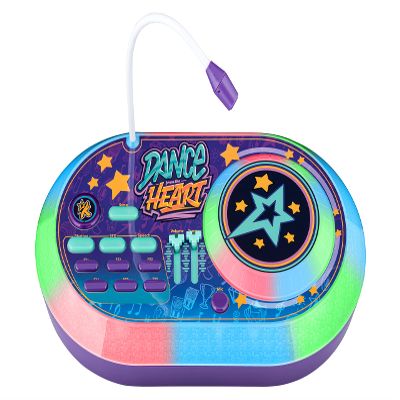eKids Karmas World DJ Party Mixer Turntable Toy with Built in Microphone for Kids, for Fans of Karmas World Toys for Girls