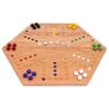 AmishToyBox.com Wahoo Wooden Marble Game Board Set - Large 24" Wide - Solid Oak Wood - Double-Sided - with Large 22mm Marbles and Dice Included view 1