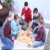 AmishToyBox.com Wahoo Wooden Marble Game Board Set - Large 24" Wide - Solid Oak Wood - Double-Sided - with Large 22mm Marbles and Dice Included view 2