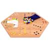 AmishToyBox.com Wahoo Wooden Marble Game Board Set - Large 24" Wide - Solid Oak Wood - Double-Sided - with Large 22mm Marbles and Dice Included view 4