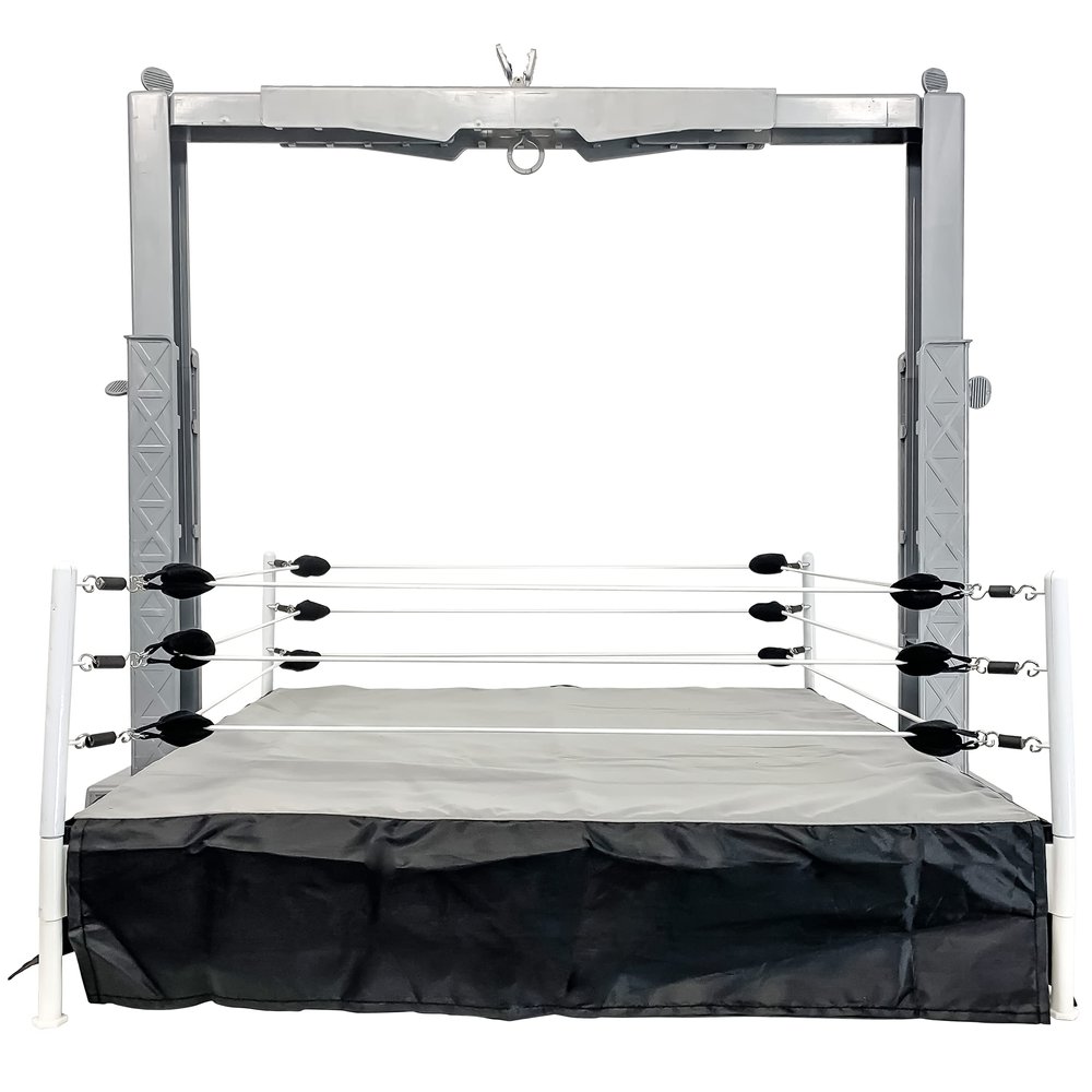 Wrestling Ring & Grab The Gear Adjustable Playset for Wrestling Action Figures