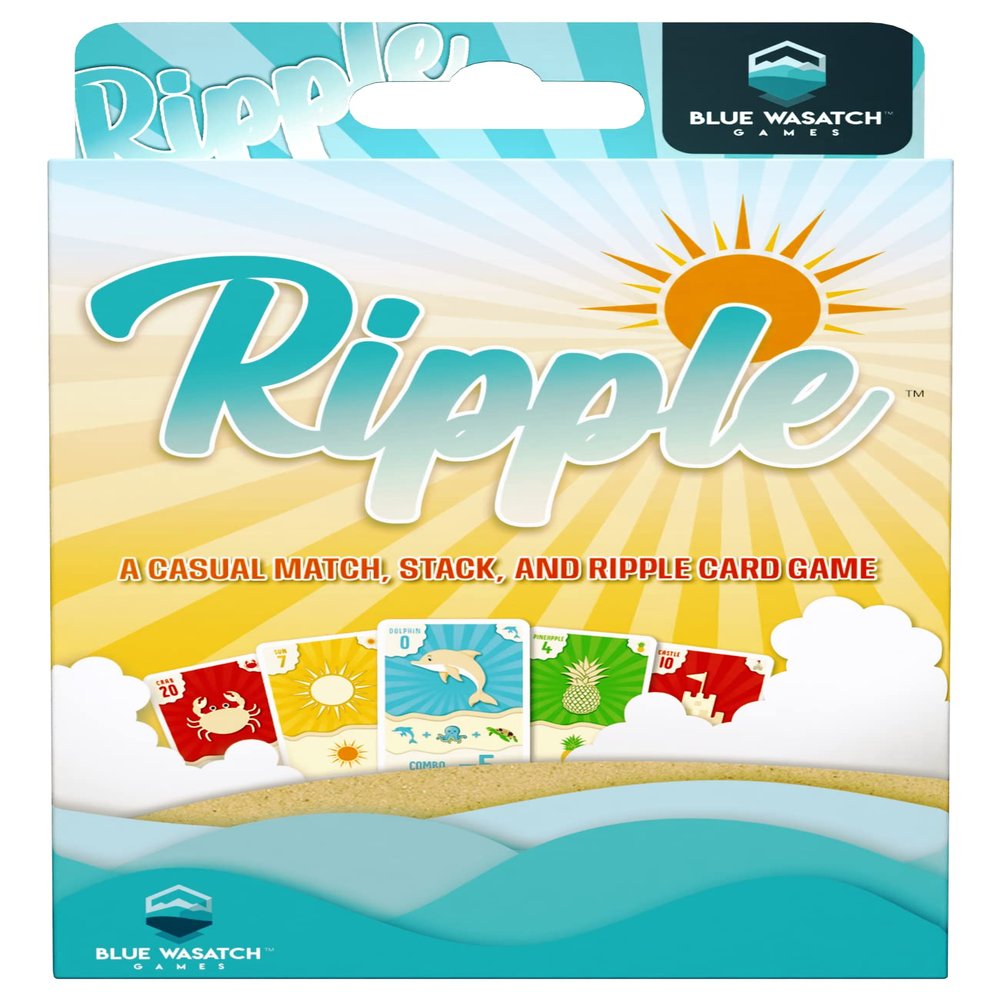 Blue Wasatch Games Ripple Card Game - Match, Stack, and Collect Combos on Your Beach. Easy to Learn and Fun for Kids, Teens, & Adults.