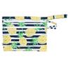 BapronBaby Summer Stripes Pineapple Wet Dry Bag - Waterproof Two Zipper Pockets - Reusable for Mealtime, Diapers, Stroller, Snacks, Swimsuits - Machine Washable - 11" x 9" view 1