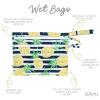 BapronBaby Summer Stripes Pineapple Wet Dry Bag - Waterproof Two Zipper Pockets - Reusable for Mealtime, Diapers, Stroller, Snacks, Swimsuits - Machine Washable - 11" x 9" view 2