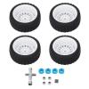 Dilwe RC Car Wheel Tires, 4Pcs RC Tires Rubber Tires Wheel Rim RC Tires Upgrade Parts for 1/10 RC Racing Car RC Drift Wheels RC Car Tires(White) view 1
