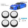 Dilwe RC Car Wheel Tires, 4Pcs RC Tires Rubber Tires Wheel Rim RC Tires Upgrade Parts for 1/10 RC Racing Car RC Drift Wheels RC Car Tires(White) view 2